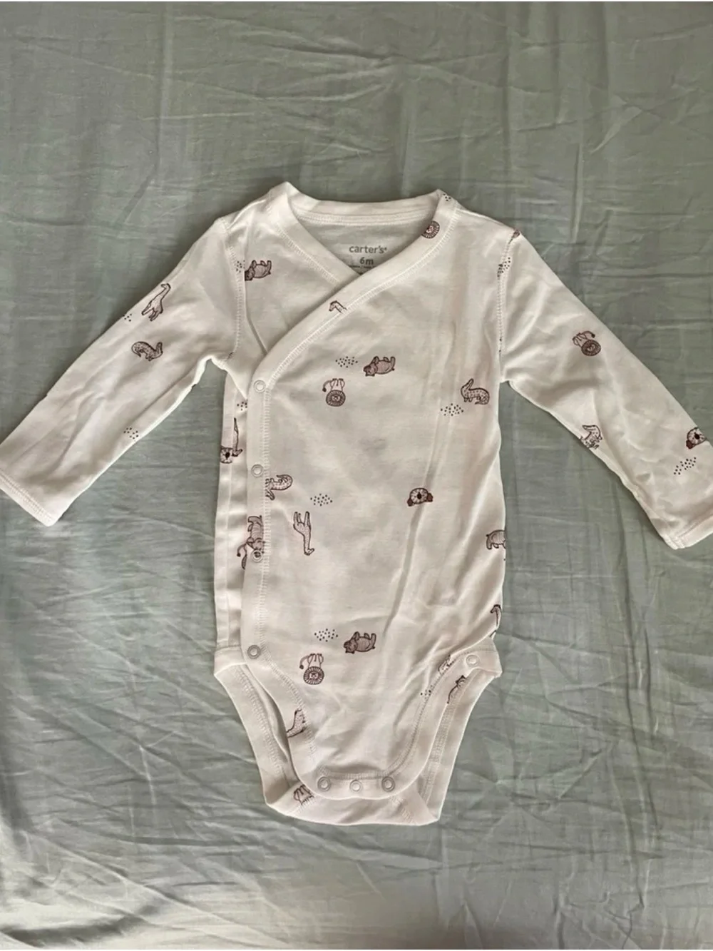 Carter's Baby Neutral Animal Print & Solid Pants Set - Brown & Light Gray